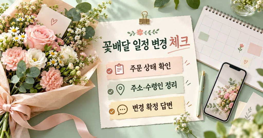 서울 꽃배달 일정 변경할 때, 주소·수령인·배송일 수정 전 확인 순서